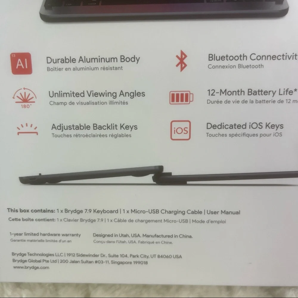 Brydge 7.9 Keyboard Compatible with iPad Mini 4th and 5th Generation New in Box